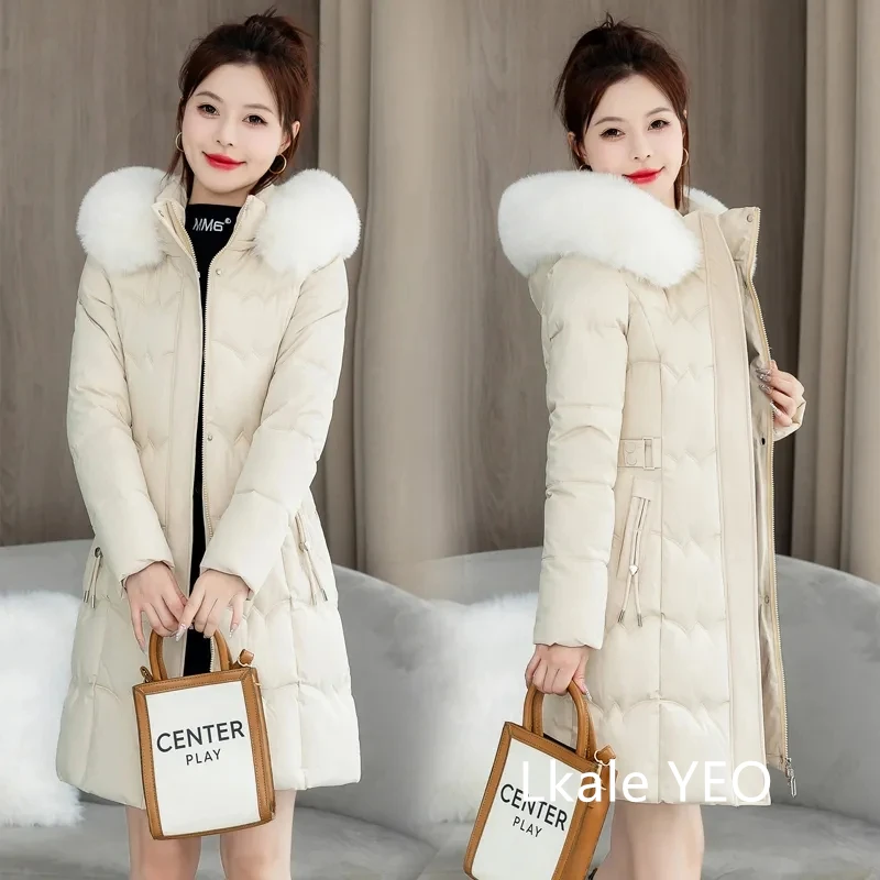 Women's Winter Parka Coat 2025 Hooded Korean Version Lady Down Cotton Jacket Warm Temperament Ladies Cotton Padded Outerwear