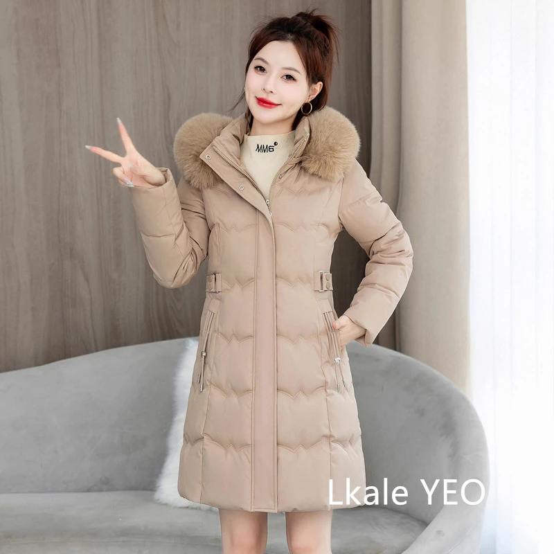 Women's Winter Parka Coat 2025 Hooded Korean Version Lady Down Cotton Jacket Warm Temperament Ladies Cotton Padded Outerwear