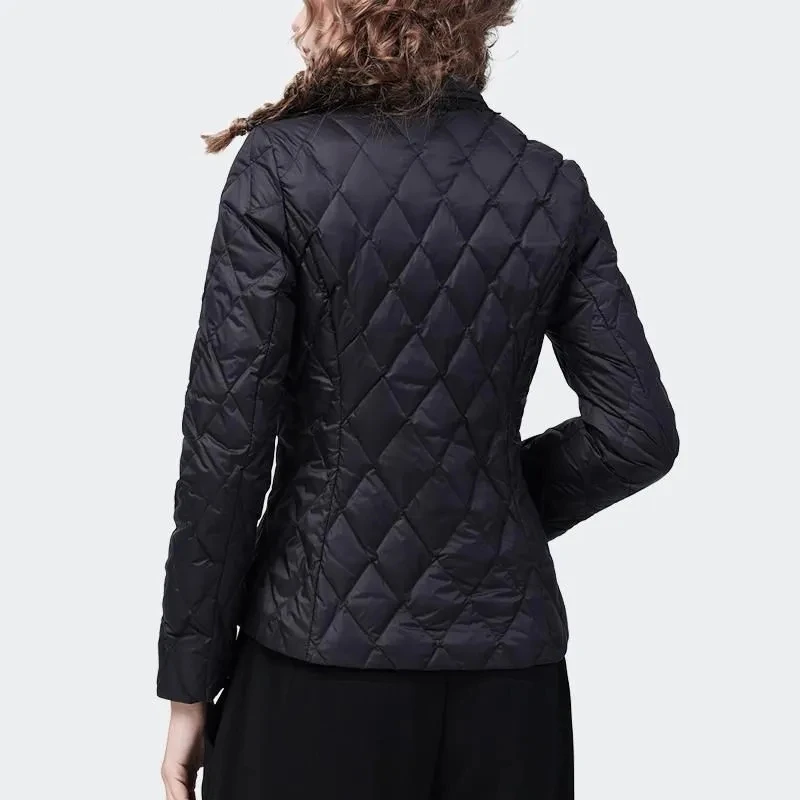 Autumn Winter Women Short Lace Doll Collar With High-grade Thin Slim Waist Cotton-padded Coat Female Down Cotton-padded Jacket