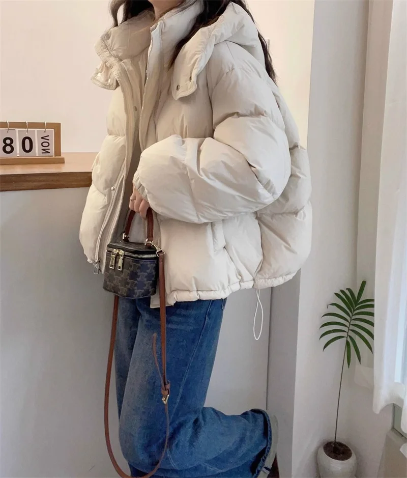 Fashion Parkas Women's Jacket Korean 2024 New Autumn Winter Loose Hooded Thicken Warm Short Down Cotton Padded Coats Female Tops