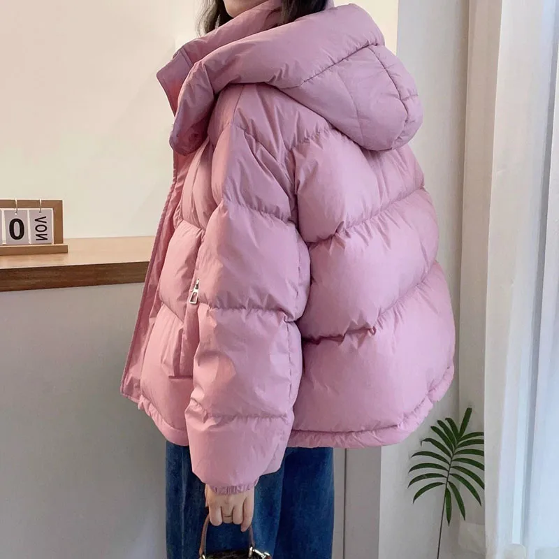Fashion Parkas Women's Jacket Korean 2024 New Autumn Winter Loose Hooded Thicken Warm Short Down Cotton Padded Coats Female Tops