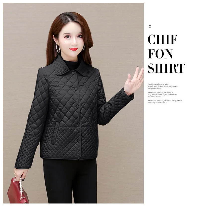 2025 Autumn Winter New Middle-aged Mother's Women Parkas Short Down Cotton Jacket Female Thin Loose Cotton Padded Parka Outwear