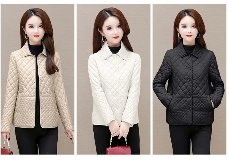 2025 Autumn Winter New Middle-aged Mother's Women Parkas Short Down Cotton Jacket Female Thin Loose Cotton Padded Parka Outwear