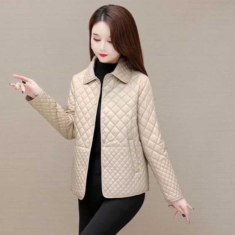 2025 Autumn Winter New Middle-aged Mother's Women Parkas Short Down Cotton Jacket Female Thin Loose Cotton Padded Parka Outwear