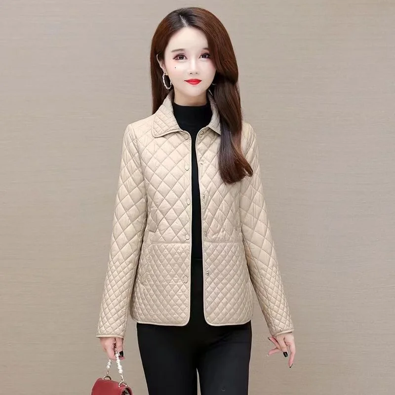 2025 Autumn Winter New Middle-aged Mother's Women Parkas Short Down Cotton Jacket Female Thin Loose Cotton Padded Parka Outwear