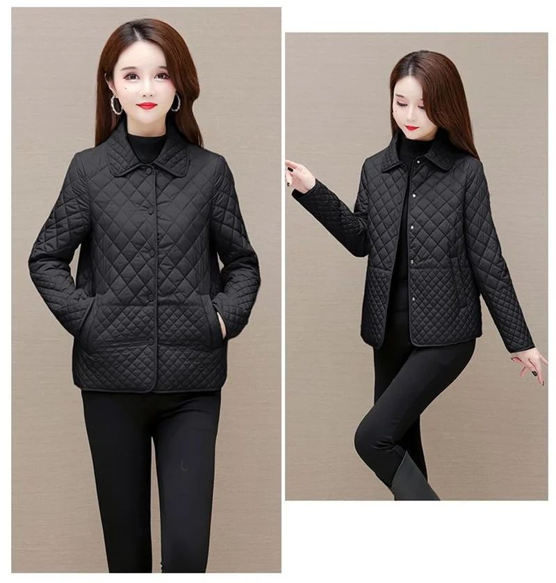 2025 Autumn Winter New Middle-aged Mother's Women Parkas Short Down Cotton Jacket Female Thin Loose Cotton Padded Parka Outwear
