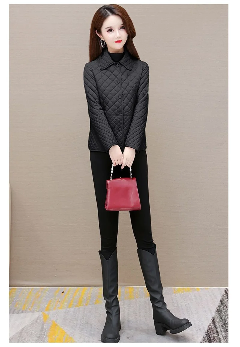 2025 Autumn Winter New Middle-aged Mother's Women Parkas Short Down Cotton Jacket Female Thin Loose Cotton Padded Parka Outwear