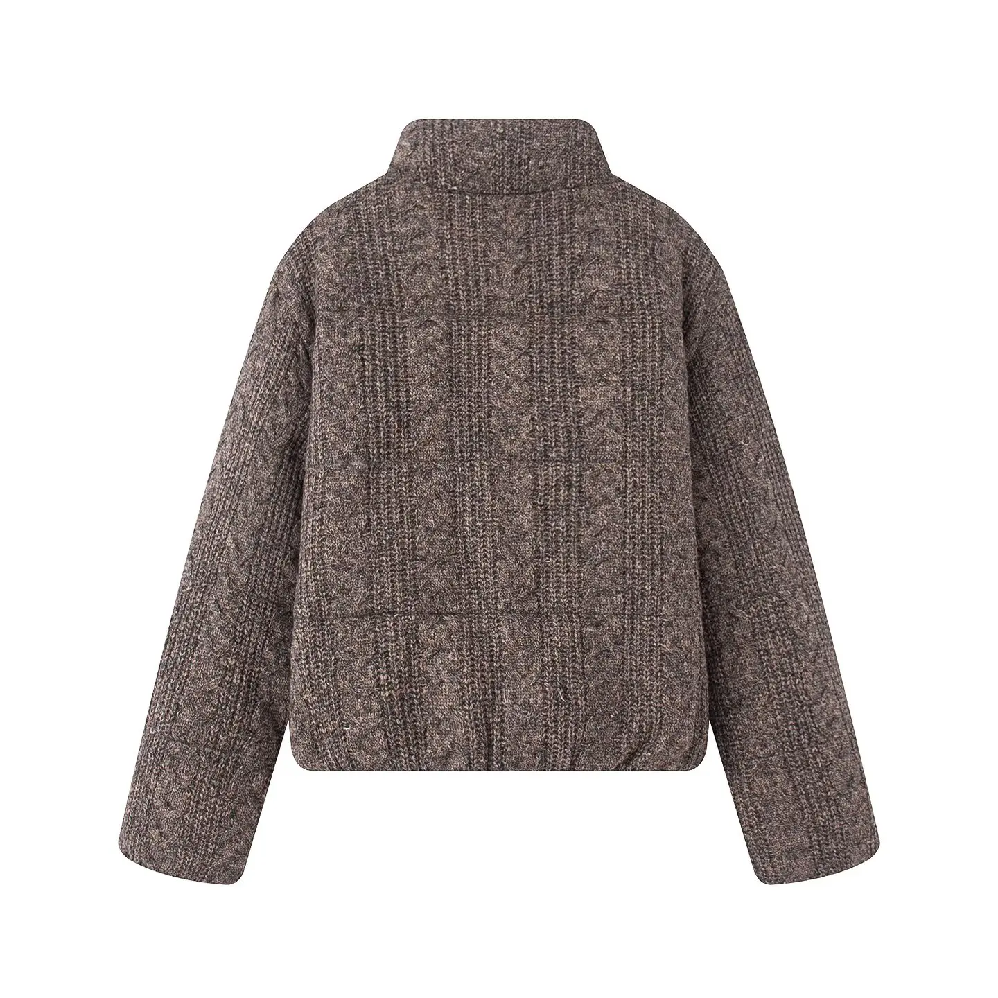 Women's Luxury Winter Wide-waisted Beige Wine Red Padded Coats Ladies Elegant High Quality Knitted Thicken Warm Jackets Parkas