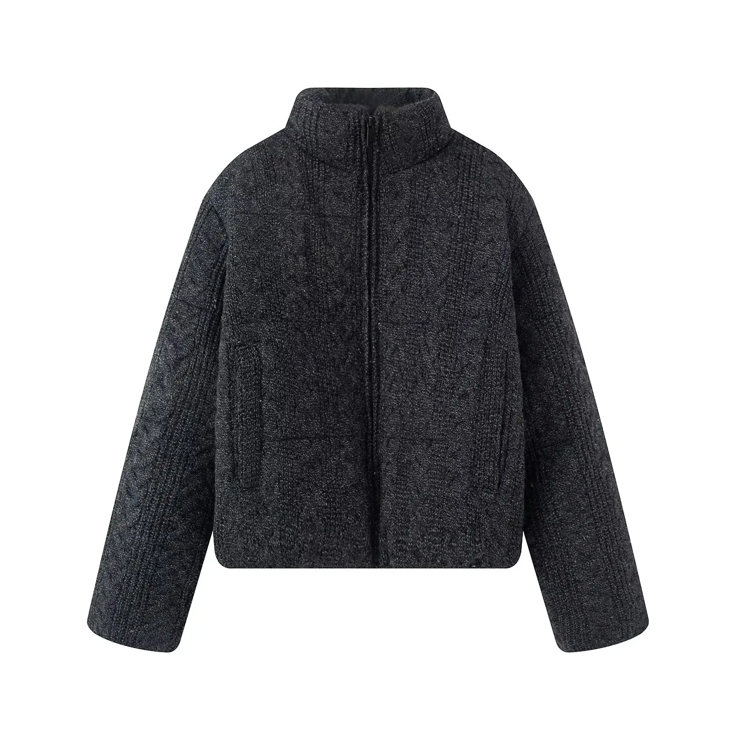 Women's Luxury Winter Wide-waisted Beige Wine Red Padded Coats Ladies Elegant High Quality Knitted Thicken Warm Jackets Parkas
