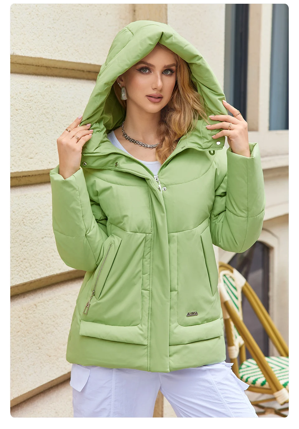 GASMAN 2023 New Coats Women Winter Down Jacket Classic Design Zipper Fleece Pocket Female Elegant Parkas 83284