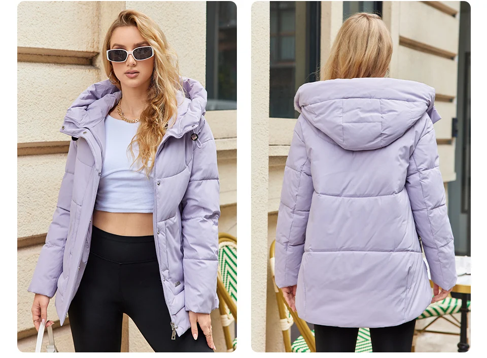 GASMAN 2023 New Coats Women Winter Down Jacket Classic Design Zipper Fleece Pocket Female Elegant Parkas 83284