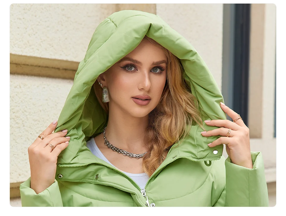 GASMAN 2023 New Coats Women Winter Down Jacket Classic Design Zipper Fleece Pocket Female Elegant Parkas 83284