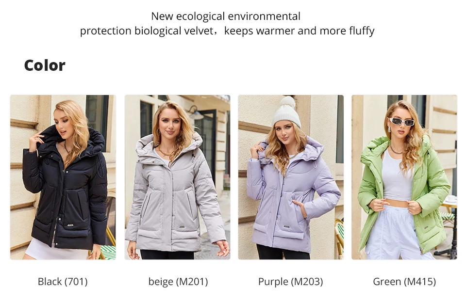 GASMAN 2023 New Coats Women Winter Down Jacket Classic Design Zipper Fleece Pocket Female Elegant Parkas 83284