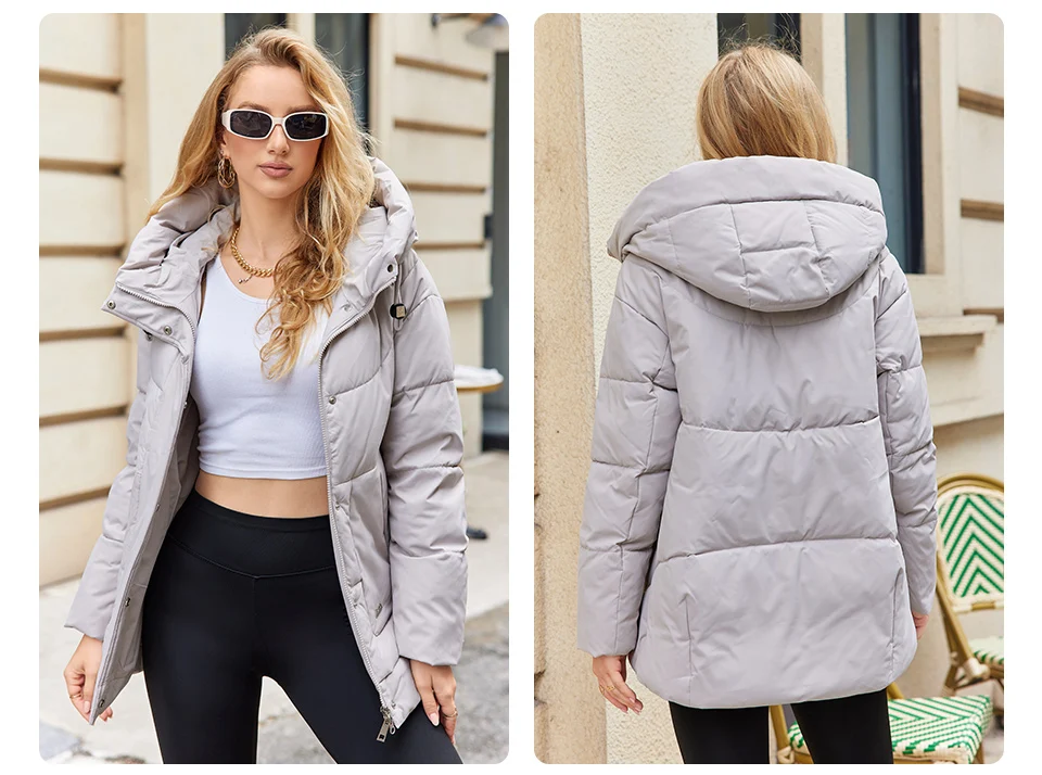 GASMAN 2023 New Coats Women Winter Down Jacket Classic Design Zipper Fleece Pocket Female Elegant Parkas 83284