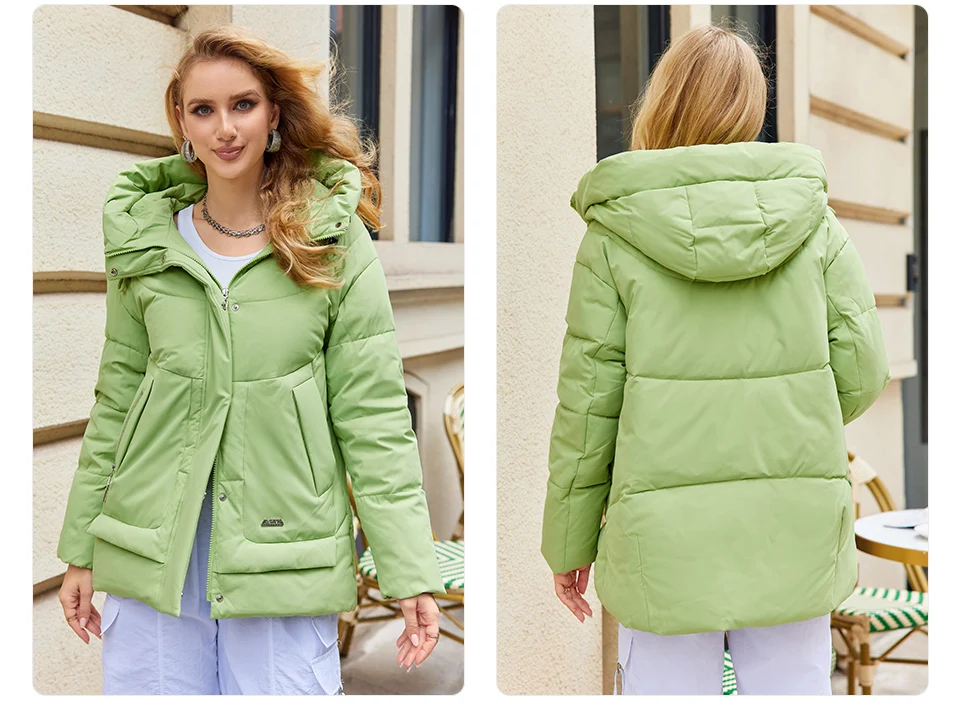 GASMAN 2023 New Coats Women Winter Down Jacket Classic Design Zipper Fleece Pocket Female Elegant Parkas 83284