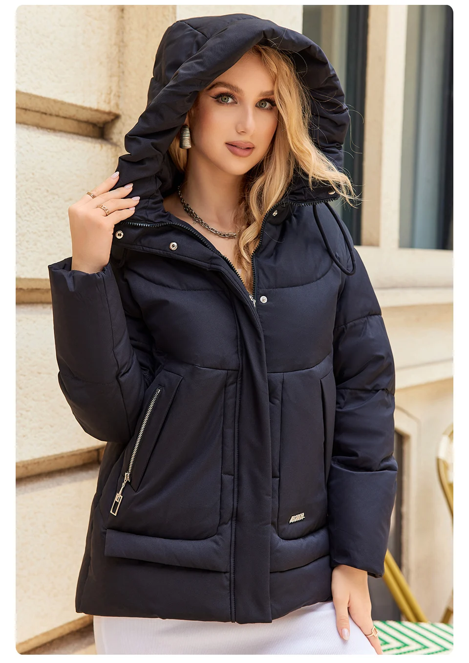 GASMAN 2023 New Coats Women Winter Down Jacket Classic Design Zipper Fleece Pocket Female Elegant Parkas 83284