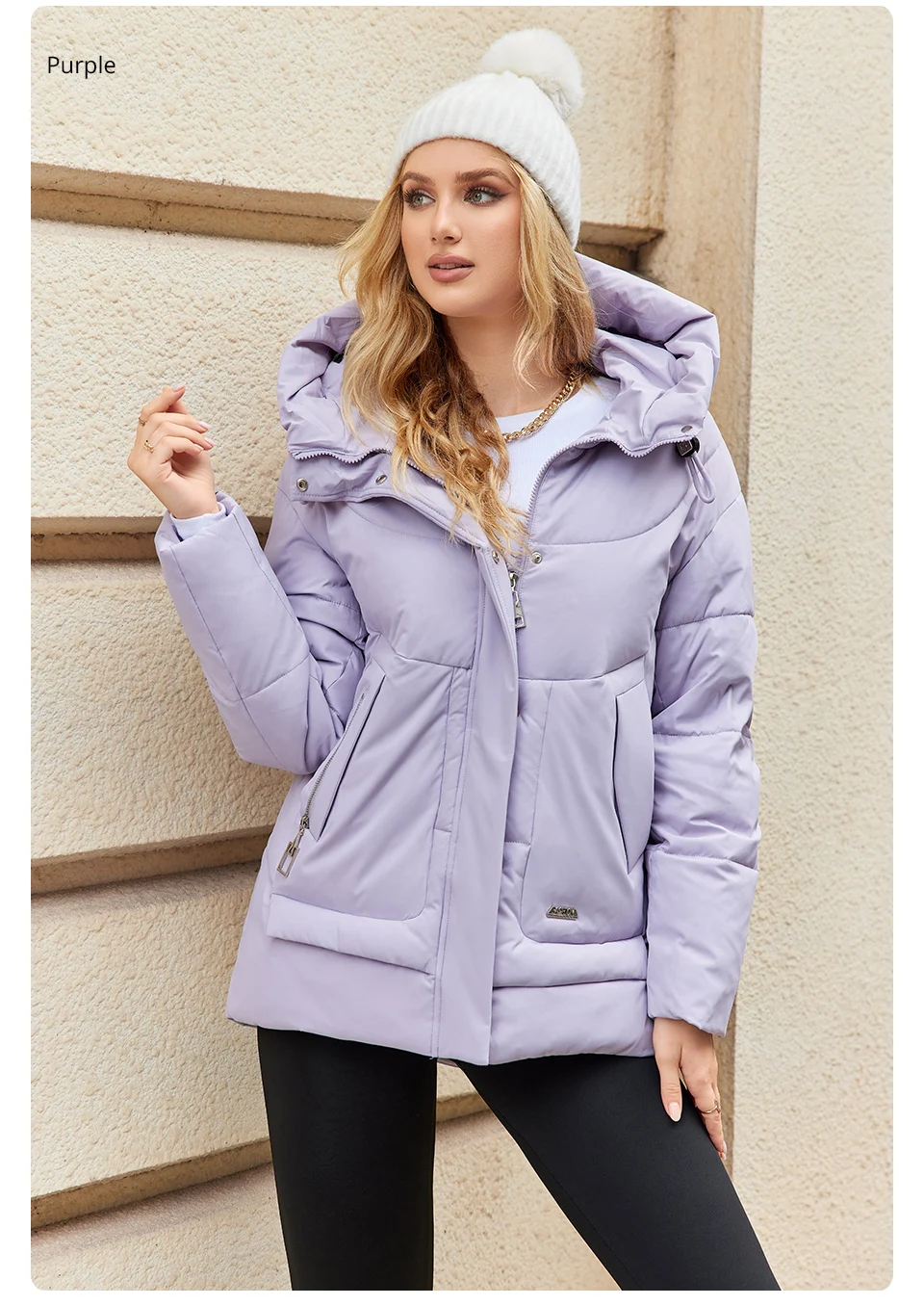 GASMAN 2023 New Coats Women Winter Down Jacket Classic Design Zipper Fleece Pocket Female Elegant Parkas 83284