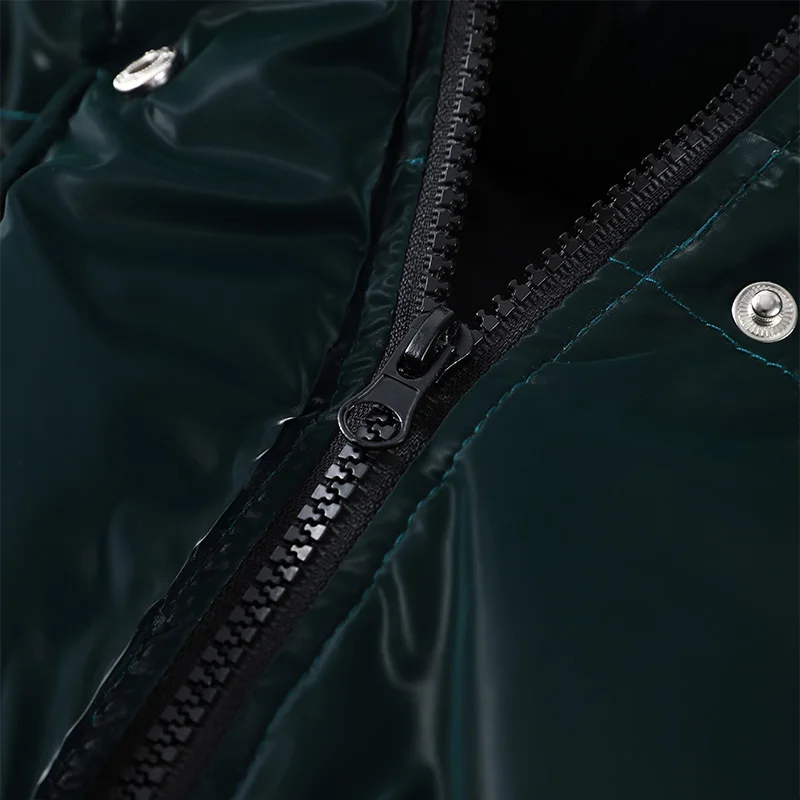 Warm Glossy Hooded Lace-up Cotton Coats 2026 Winter New Female Casual Zipper Bottons Belted Overcoat Women's Solid Streetwear