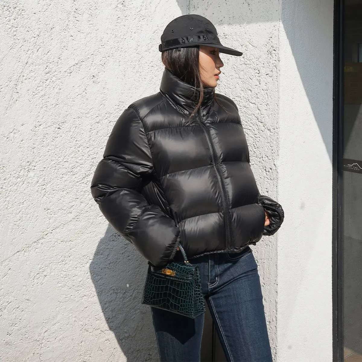 Winter Clothes Women Warm Cropped Jacket Y2K Luxury Design Windproof Coat Thick Parkas Long Sleeve Top Puffer Jacket Black Brown