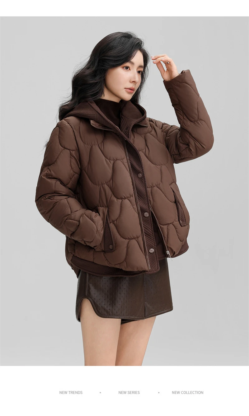 Winter New Fashion Cotton-Padded Jacket Women Small Slim Hooded Solid Parkas Girls Warm Coat Down Sustans Jackets Overcoat