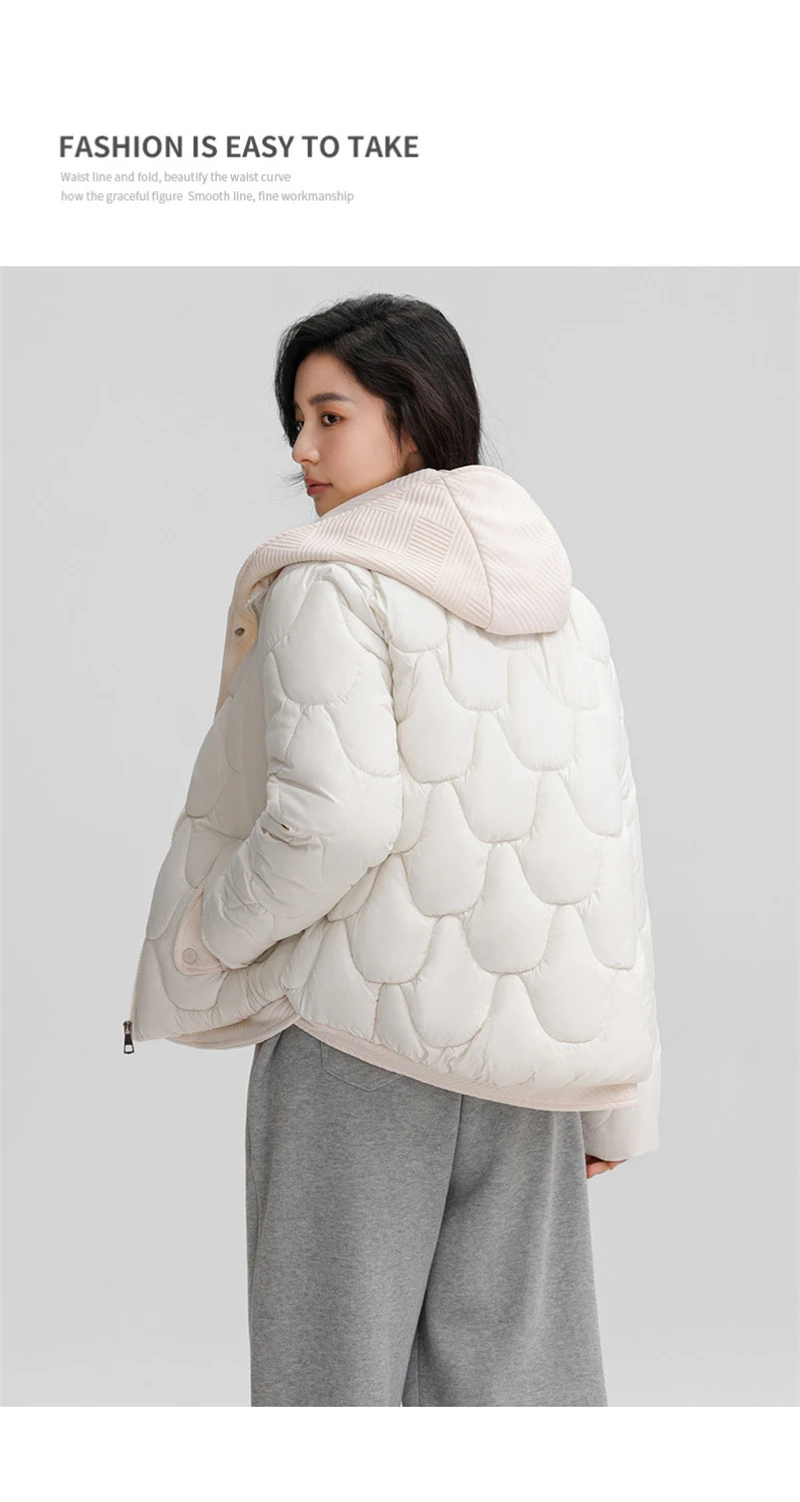 Winter New Fashion Cotton-Padded Jacket Women Small Slim Hooded Solid Parkas Girls Warm Coat Down Sustans Jackets Overcoat