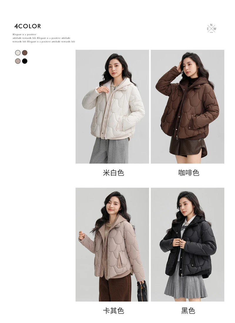 Winter New Fashion Cotton-Padded Jacket Women Small Slim Hooded Solid Parkas Girls Warm Coat Down Sustans Jackets Overcoat