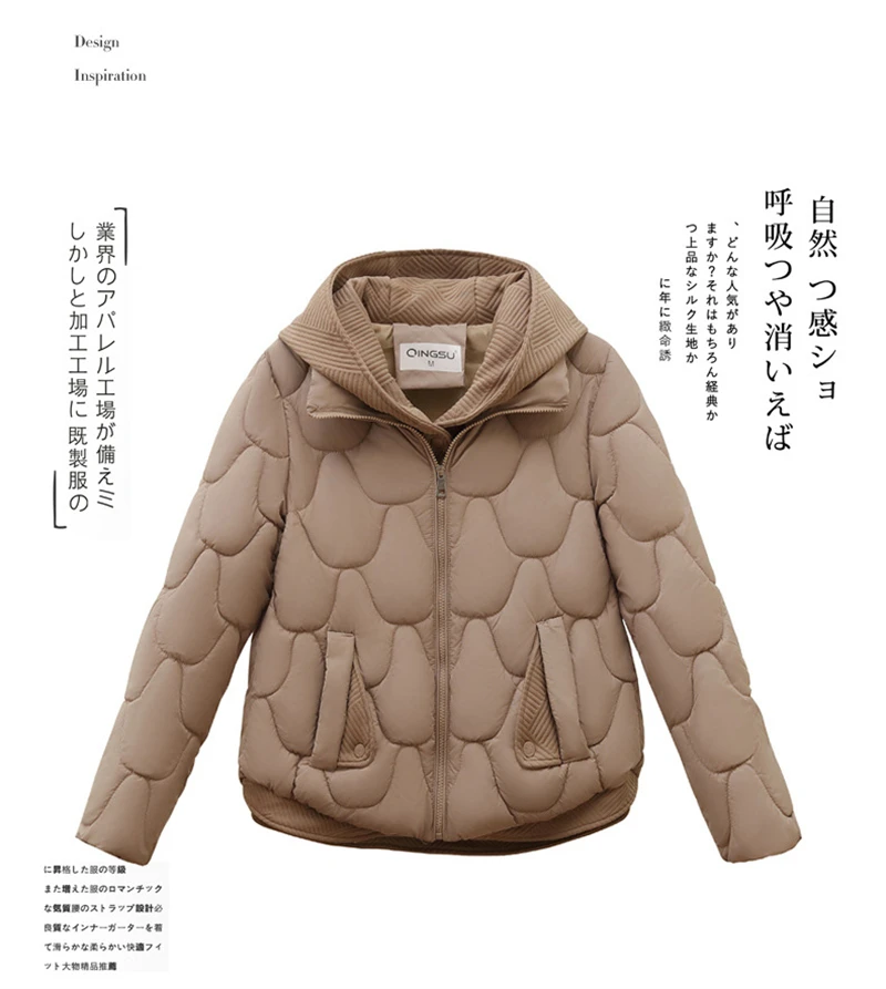 Winter New Fashion Cotton-Padded Jacket Women Small Slim Hooded Solid Parkas Girls Warm Coat Down Sustans Jackets Overcoat