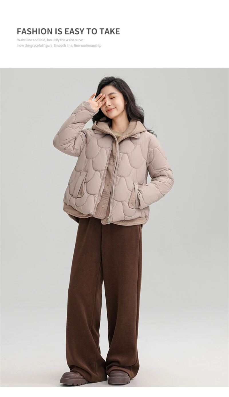 Winter New Fashion Cotton-Padded Jacket Women Small Slim Hooded Solid Parkas Girls Warm Coat Down Sustans Jackets Overcoat