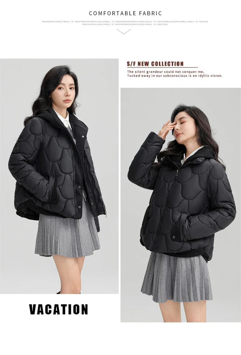 Winter New Fashion Cotton-Padded Jacket Women Small Slim Hooded Solid Parkas Girls Warm Coat Down Sustans Jackets Overcoat