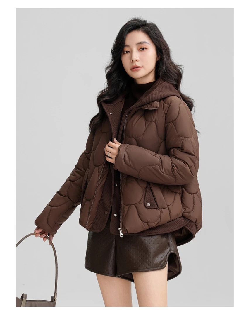 Winter New Fashion Cotton-Padded Jacket Women Small Slim Hooded Solid Parkas Girls Warm Coat Down Sustans Jackets Overcoat