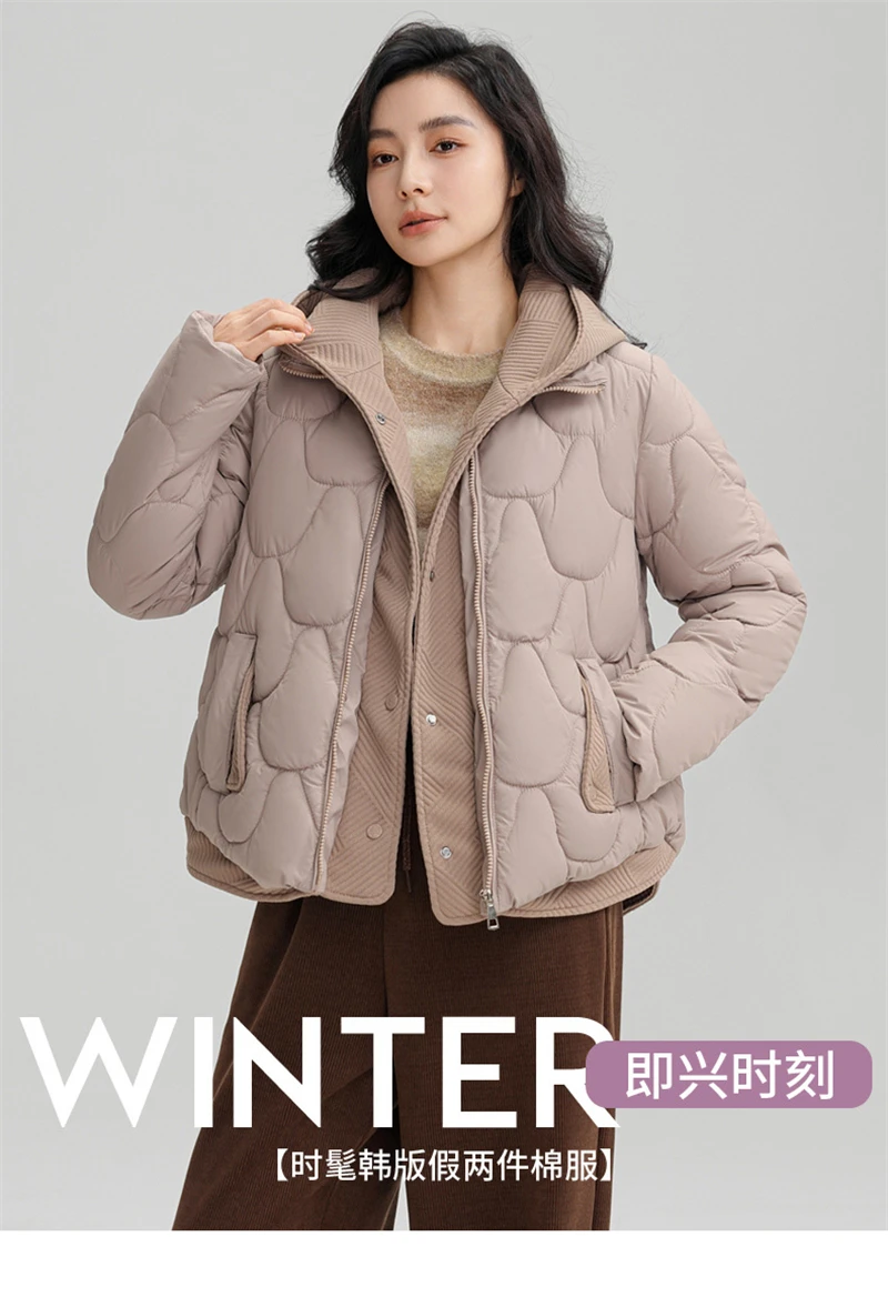 Winter New Fashion Cotton-Padded Jacket Women Small Slim Hooded Solid Parkas Girls Warm Coat Down Sustans Jackets Overcoat