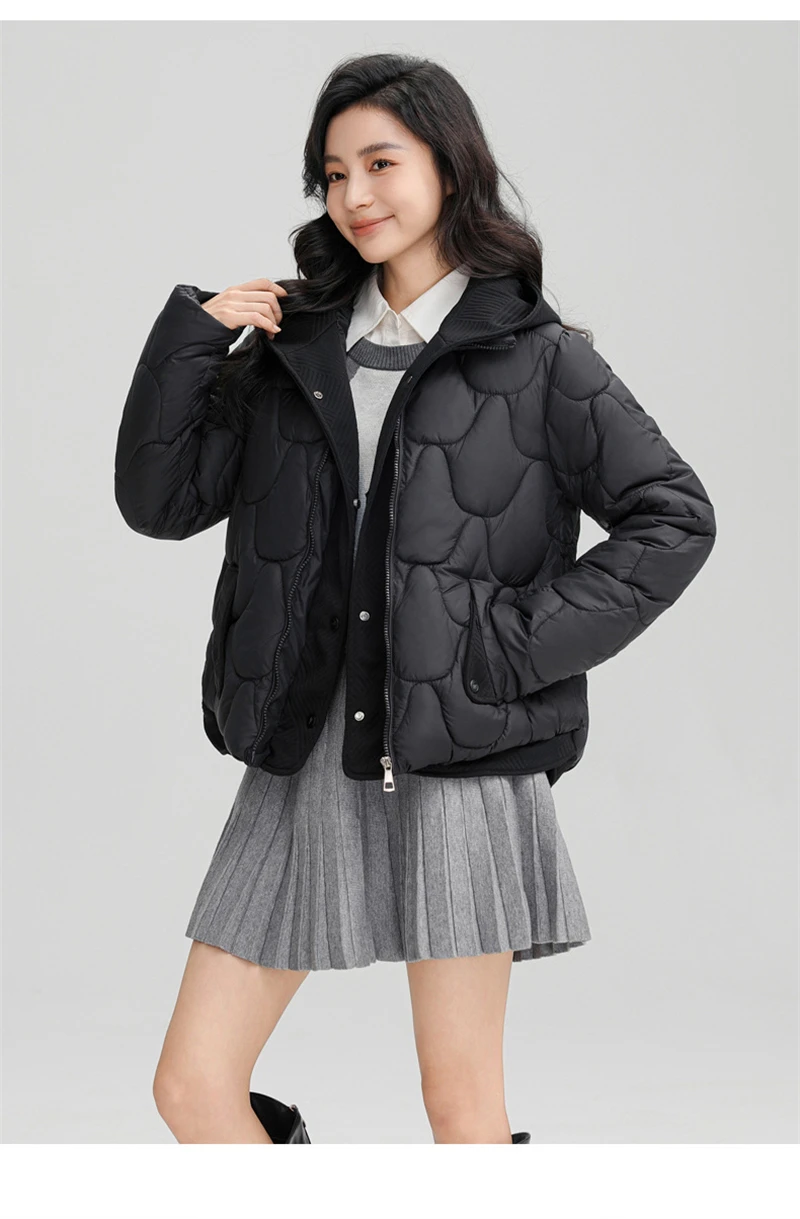 Winter New Fashion Cotton-Padded Jacket Women Small Slim Hooded Solid Parkas Girls Warm Coat Down Sustans Jackets Overcoat