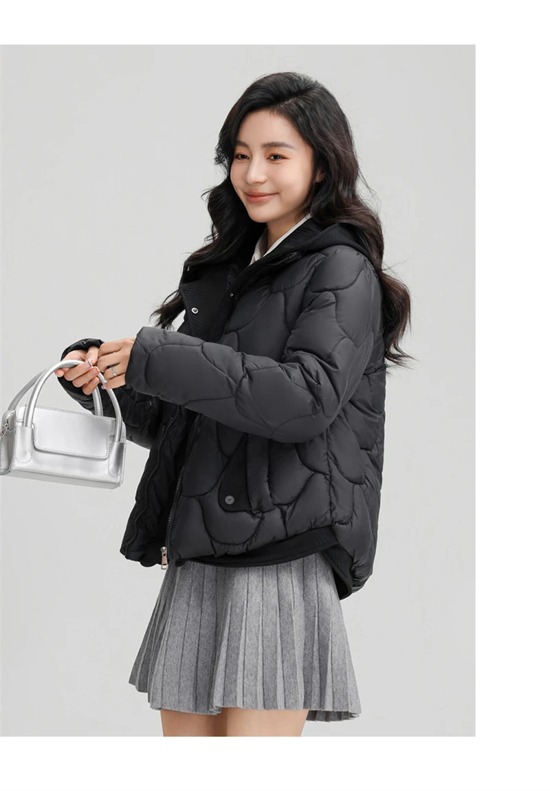 Winter New Fashion Cotton-Padded Jacket Women Small Slim Hooded Solid Parkas Girls Warm Coat Down Sustans Jackets Overcoat