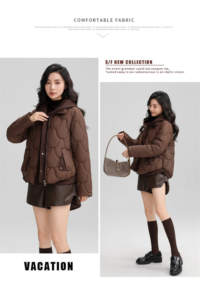 Winter New Fashion Cotton-Padded Jacket Women Small Slim Hooded Solid Parkas Girls Warm Coat Down Sustans Jackets Overcoat