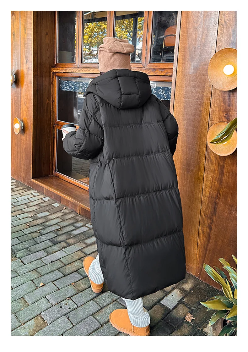 Women Winter Long Cotton Coat 2025 New Warm Thicken Cotton Padded Jacket Korean Loose Hooded Parkas Coat Women Outwear