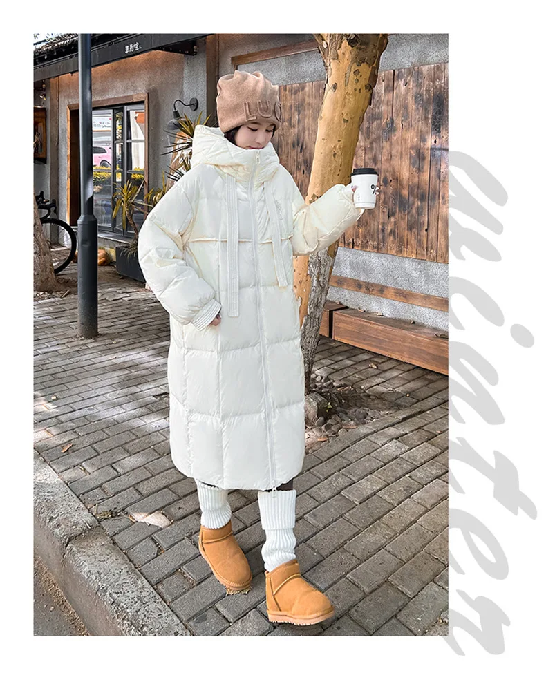 Women Winter Long Cotton Coat 2025 New Warm Thicken Cotton Padded Jacket Korean Loose Hooded Parkas Coat Women Outwear