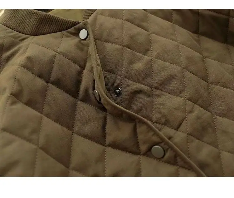 Autumn Winter Cotton Coat Women Quilted Jacket Trends Fashion Lightweight Jackets Long Sleeve Single Breasted Jacket Black New