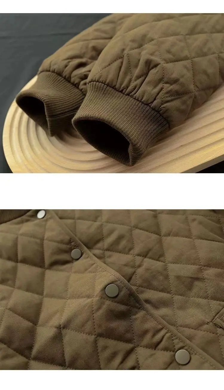 Autumn Winter Cotton Coat Women Quilted Jacket Trends Fashion Lightweight Jackets Long Sleeve Single Breasted Jacket Black New