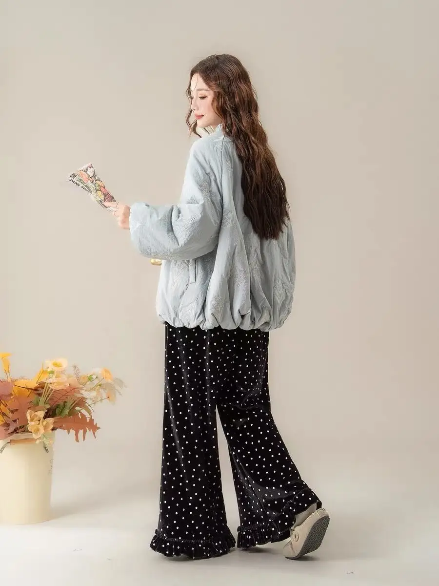 Women's Spring Coat Vintage Embroidered Cotton Coat Women Autumn Winter New Loose Slim Button Cardigan Jacket Outerwear
