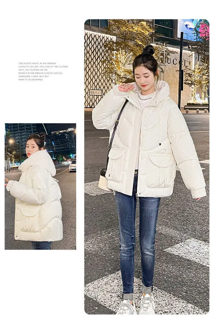Women Winter Jacket 2025 New Warm Thicken Cotton Coat Korean Loose Cotton Padded Jacket Female Hooded Winter Outwear Casual Coat