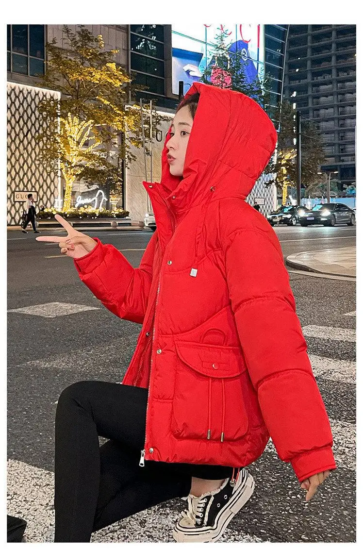 Women Winter Jacket 2025 New Warm Thicken Cotton Coat Korean Loose Cotton Padded Jacket Female Hooded Winter Outwear Casual Coat
