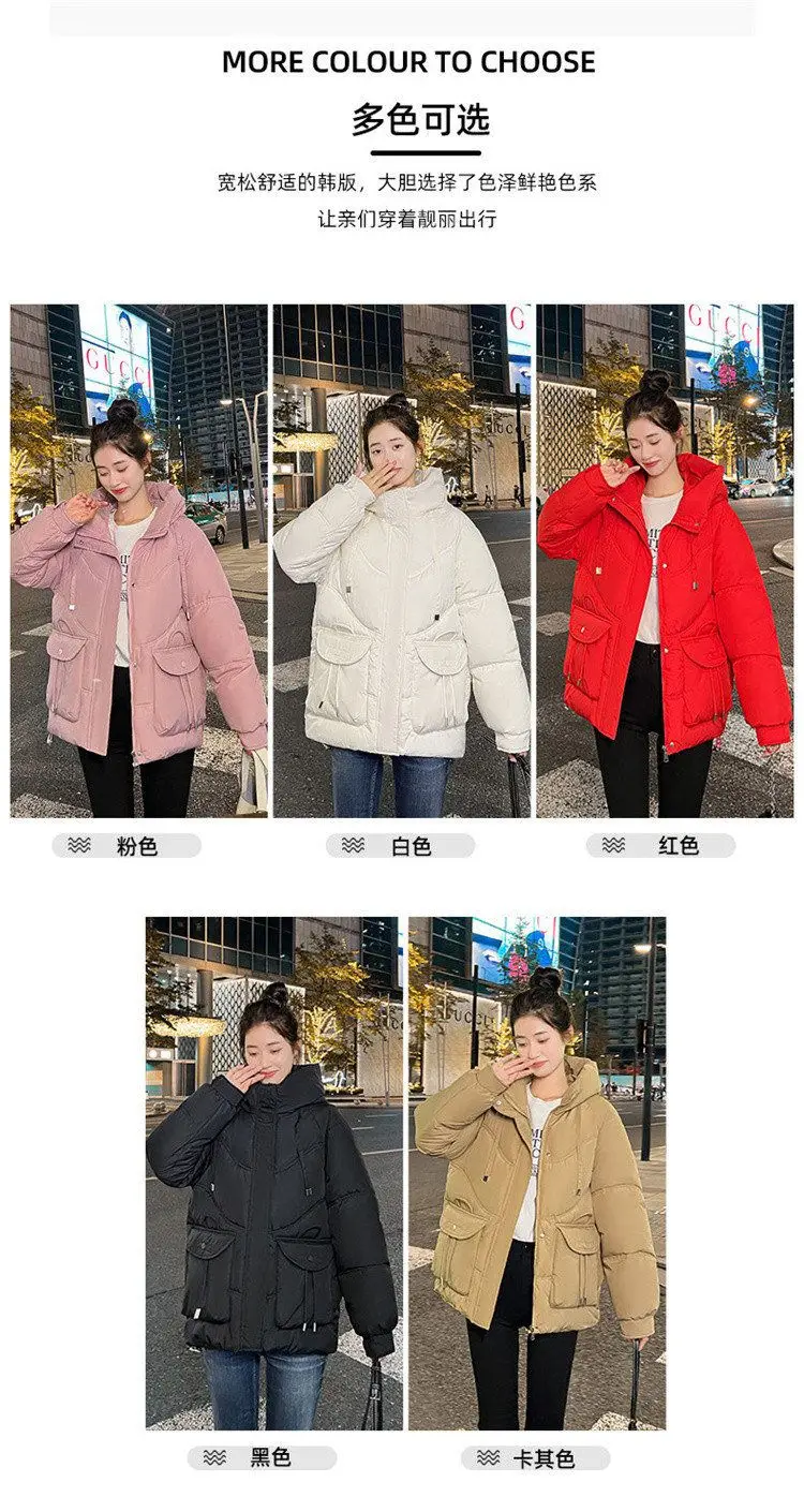 Women Winter Jacket 2025 New Warm Thicken Cotton Coat Korean Loose Cotton Padded Jacket Female Hooded Winter Outwear Casual Coat