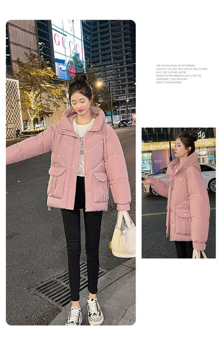 Women Winter Jacket 2025 New Warm Thicken Cotton Coat Korean Loose Cotton Padded Jacket Female Hooded Winter Outwear Casual Coat