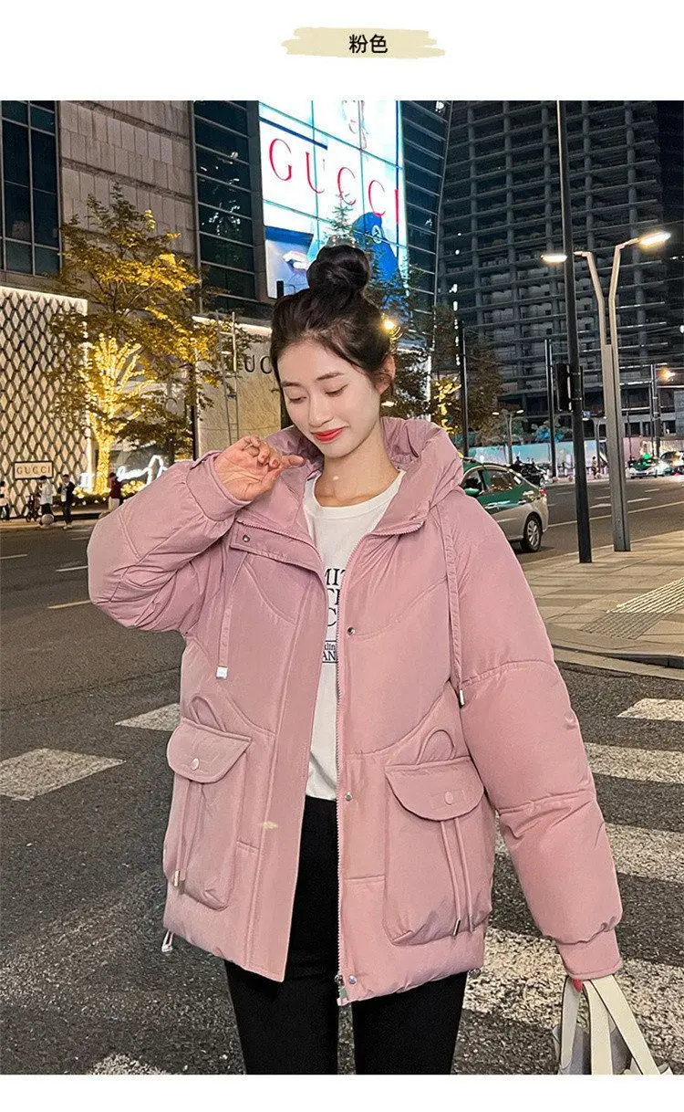 Women Winter Jacket 2025 New Warm Thicken Cotton Coat Korean Loose Cotton Padded Jacket Female Hooded Winter Outwear Casual Coat