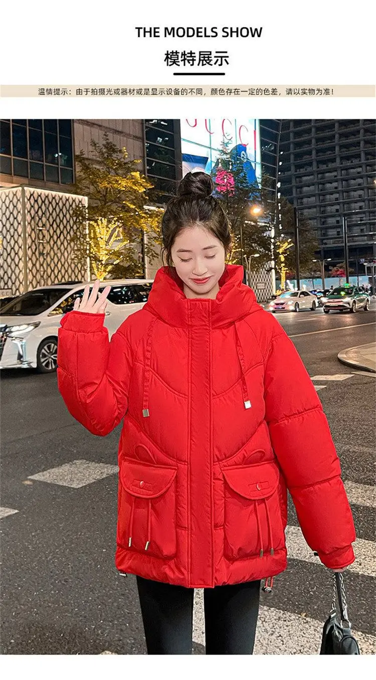 Women Winter Jacket 2025 New Warm Thicken Cotton Coat Korean Loose Cotton Padded Jacket Female Hooded Winter Outwear Casual Coat