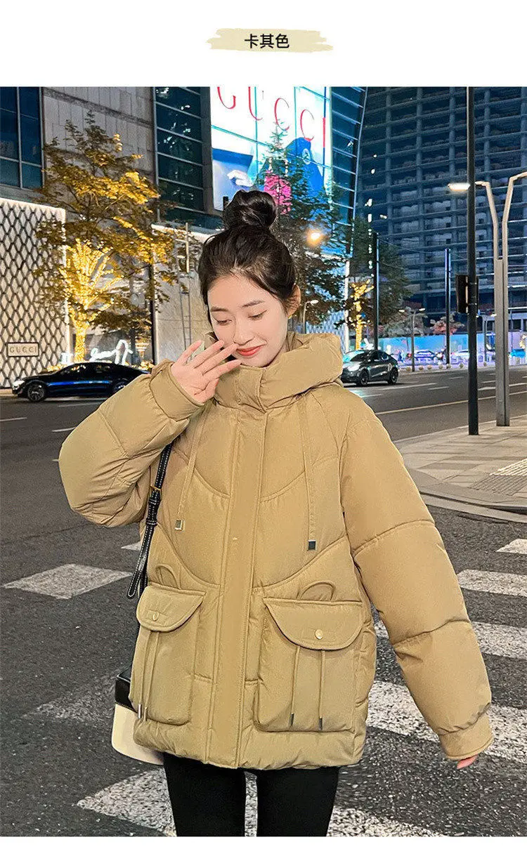 Women Winter Jacket 2025 New Warm Thicken Cotton Coat Korean Loose Cotton Padded Jacket Female Hooded Winter Outwear Casual Coat