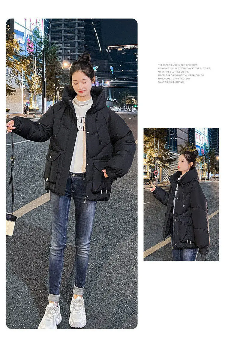 Women Winter Jacket 2025 New Warm Thicken Cotton Coat Korean Loose Cotton Padded Jacket Female Hooded Winter Outwear Casual Coat
