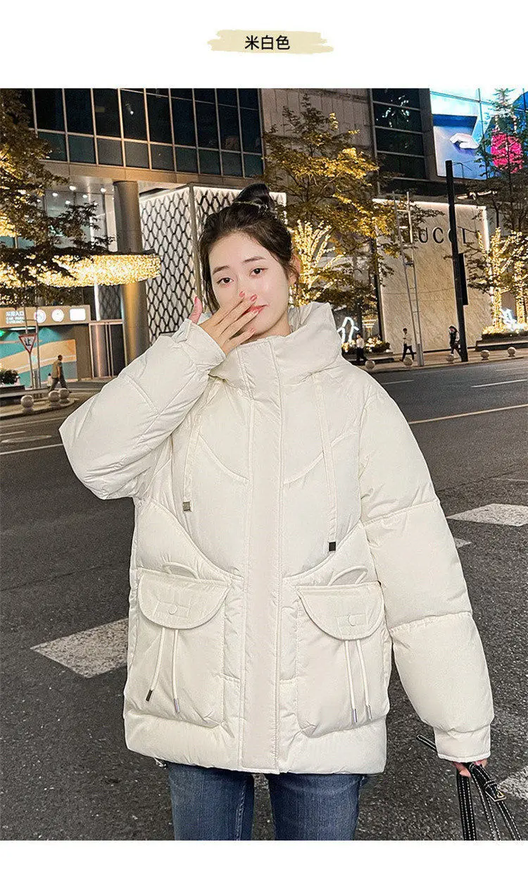 Women Winter Jacket 2025 New Warm Thicken Cotton Coat Korean Loose Cotton Padded Jacket Female Hooded Winter Outwear Casual Coat