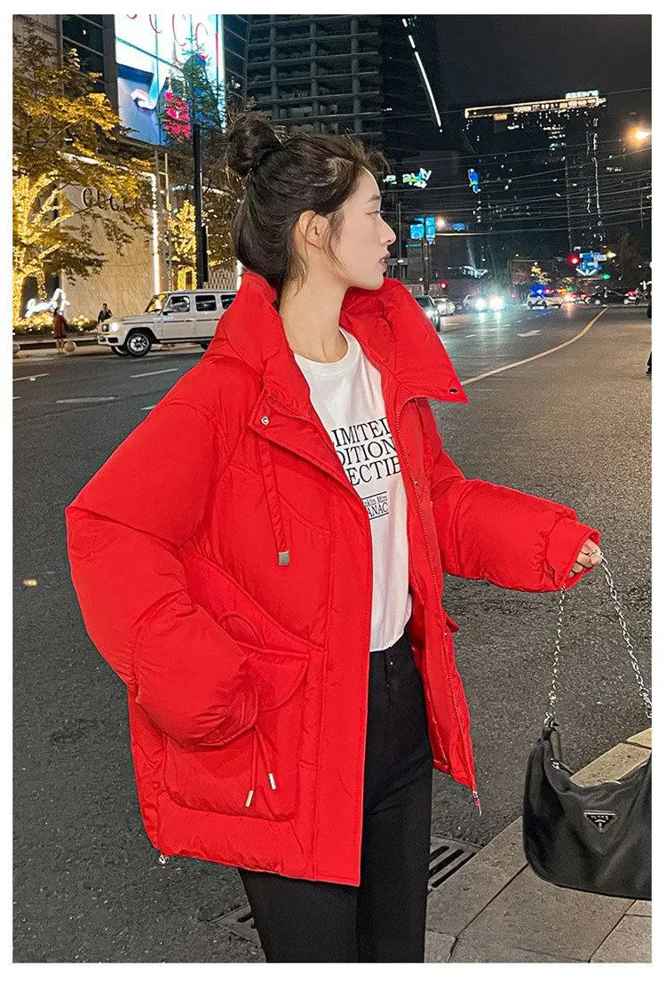 Women Winter Jacket 2025 New Warm Thicken Cotton Coat Korean Loose Cotton Padded Jacket Female Hooded Winter Outwear Casual Coat