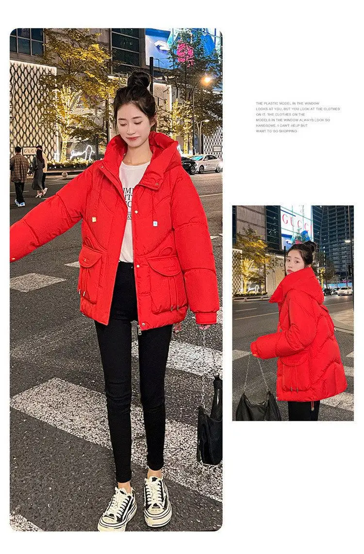 Women Winter Jacket 2025 New Warm Thicken Cotton Coat Korean Loose Cotton Padded Jacket Female Hooded Winter Outwear Casual Coat